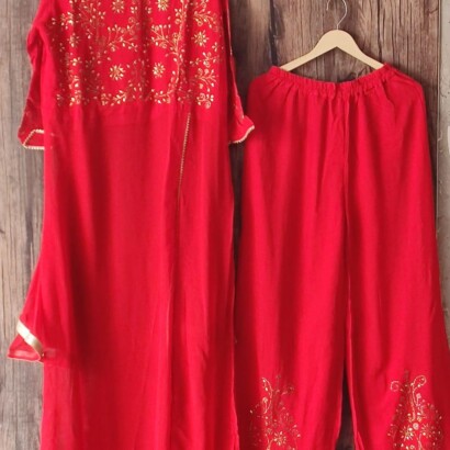 Red georgette