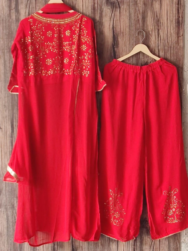 Red georgette